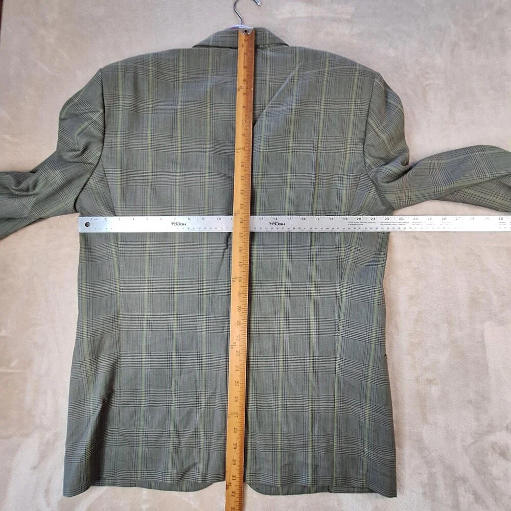 Valentino Uomo Blazer Mens 52R Green Plaid Virgin Wool Sport Coat Made Italy